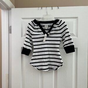 Maeve Half-Sleeve Henley Tee by Anthropologie Size XS NWT